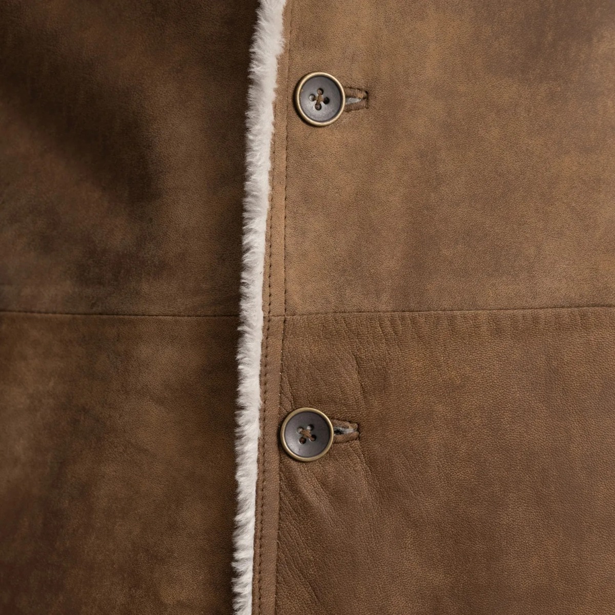 Kolby Distressed Brown Leather Shearling Coat - Image 5