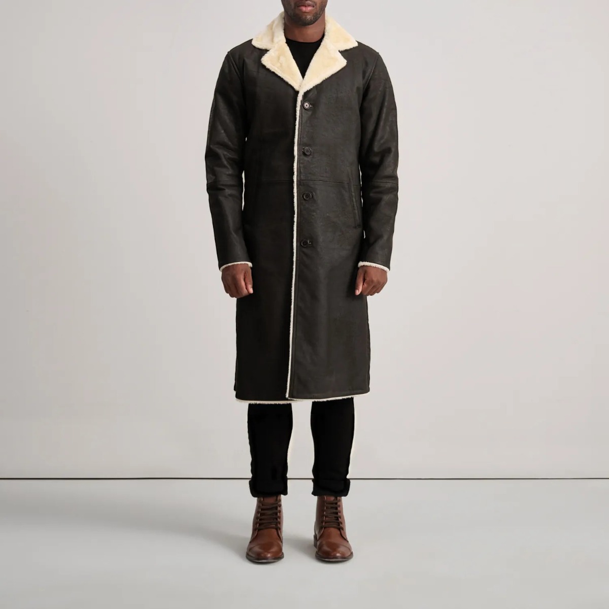 Kolby Brown Shearling Coat - Image 3