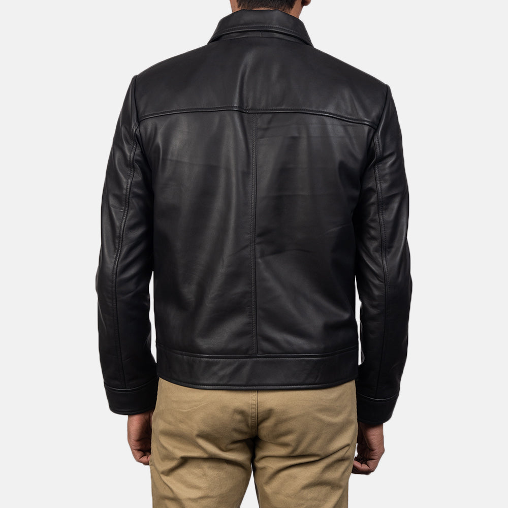Inferno Black Leather Jacket - Image 3