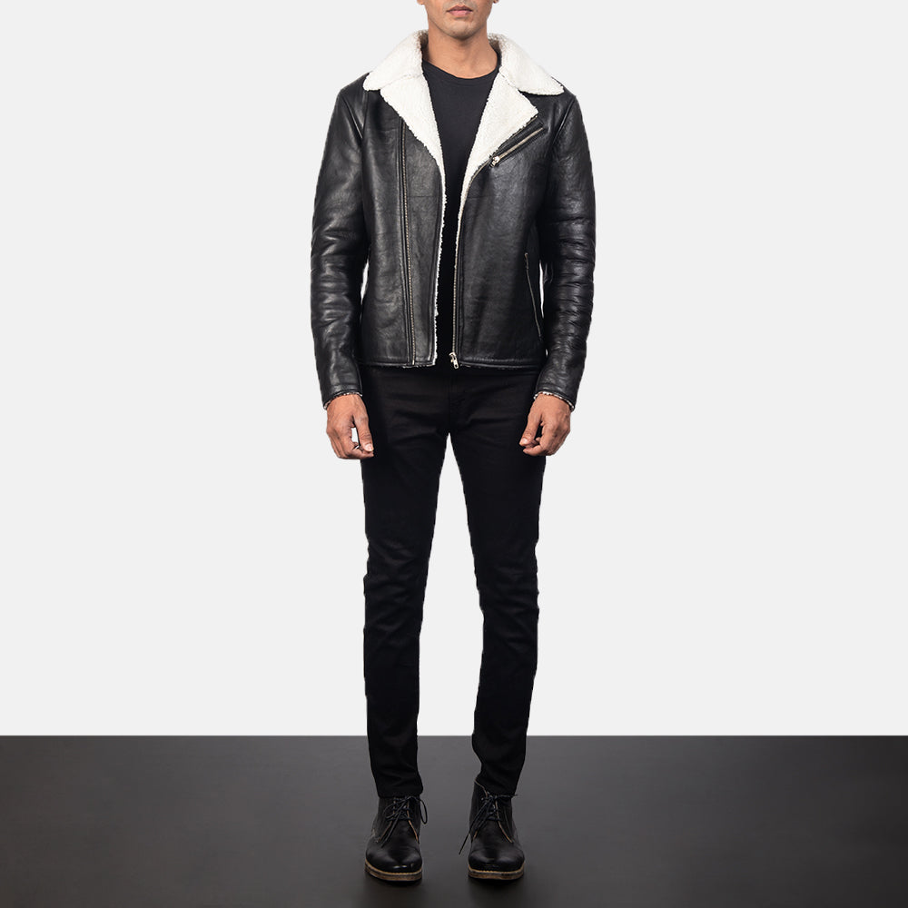 Alberto White Shearling Leather Jackets - Image 5