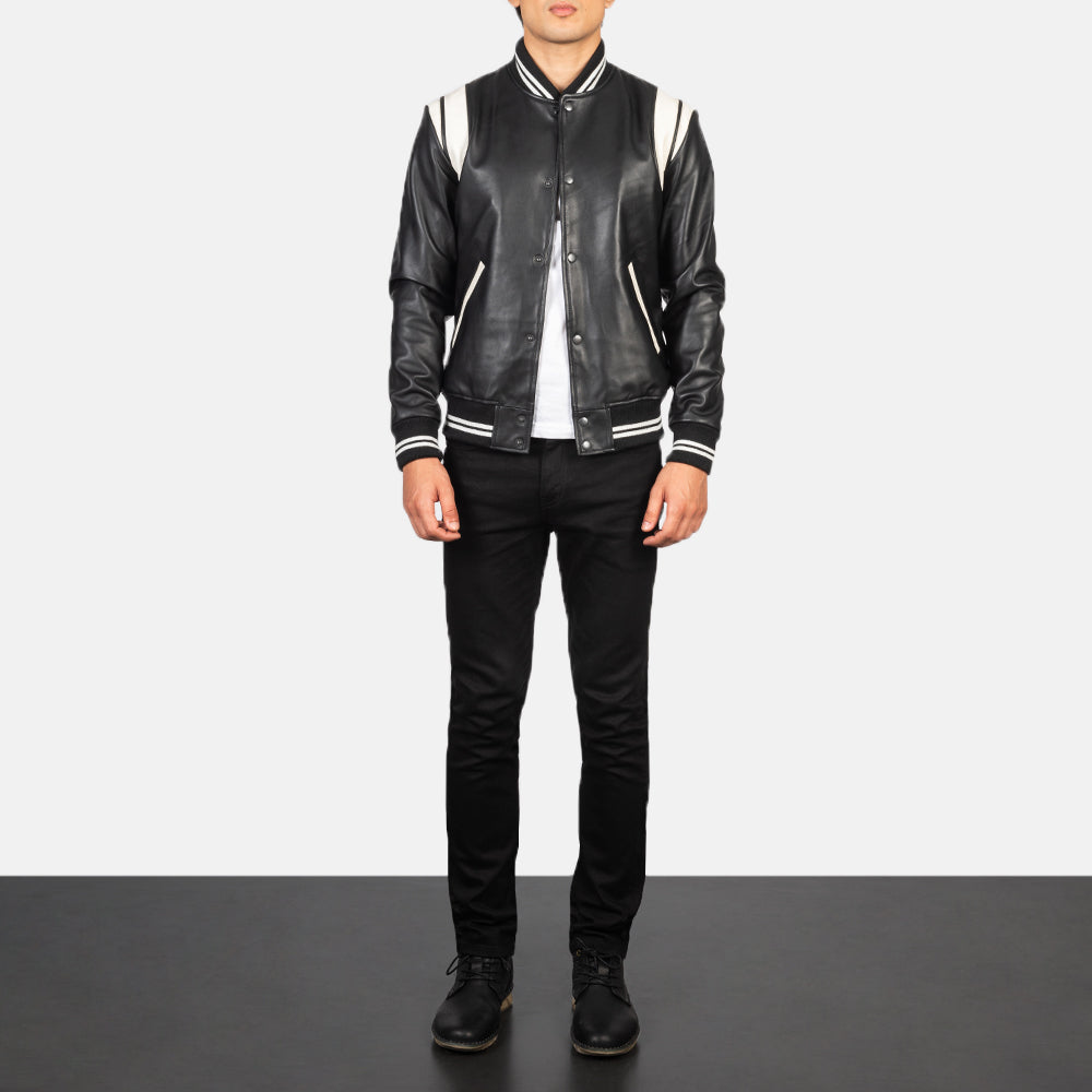 Dantee Black Leather Varsity Jackets - Image 2