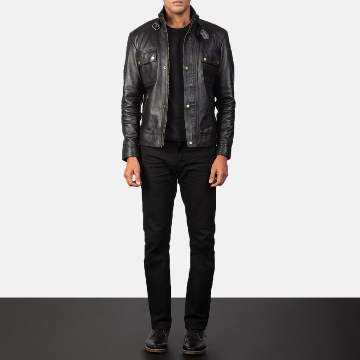 Darren Leather Biker Jackets - Image 6