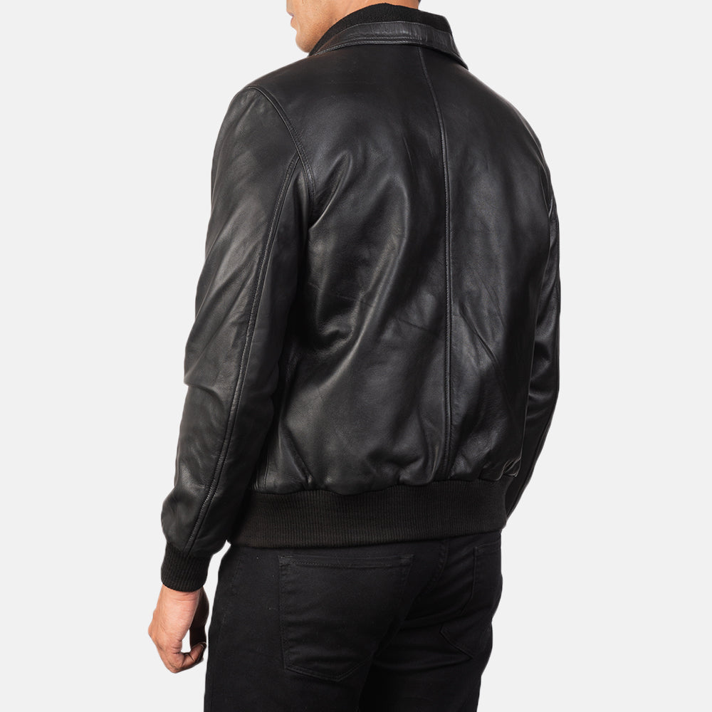 Air Rolf Leather Bomber Jacket - Image 3