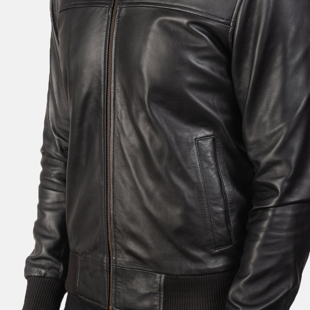 Air Rolf Leather Bomber Jacket - Image 6
