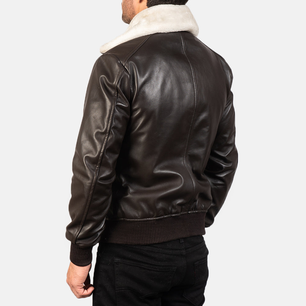 Airin G-1 Brown Leather Bomber Jacket - Image 4