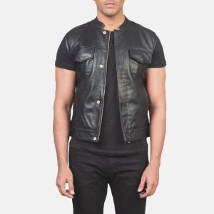 Atlas Moto Black Leather Vests
