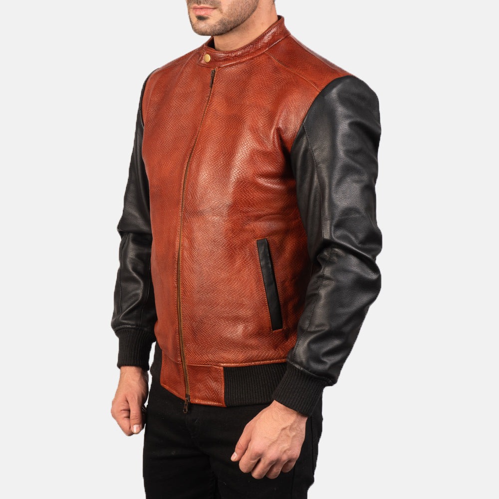 Avan Leather Bomber Jacket - Image 2