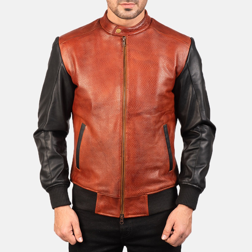 Avan Leather Bomber Jacket - Image 4