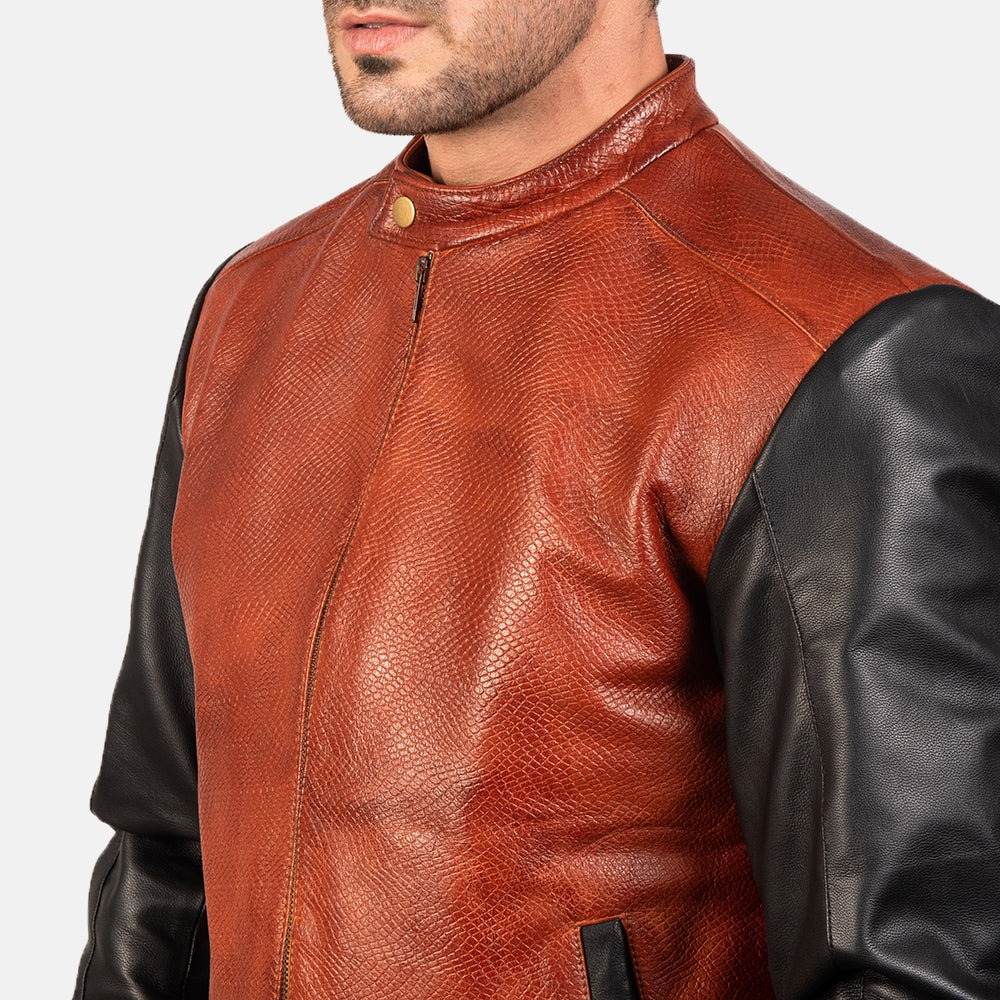 Avan Leather Bomber Jacket - Image 6