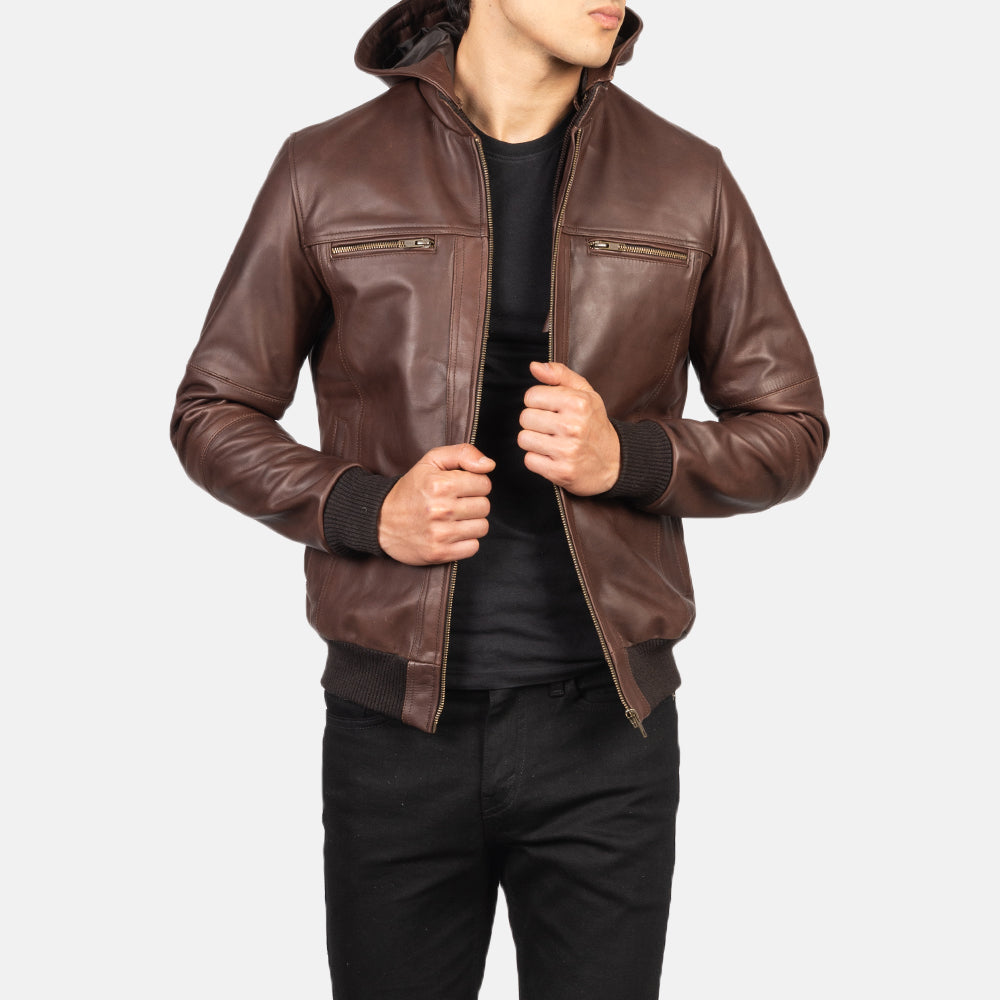 BouncerBiz Leather Bomber Jacket