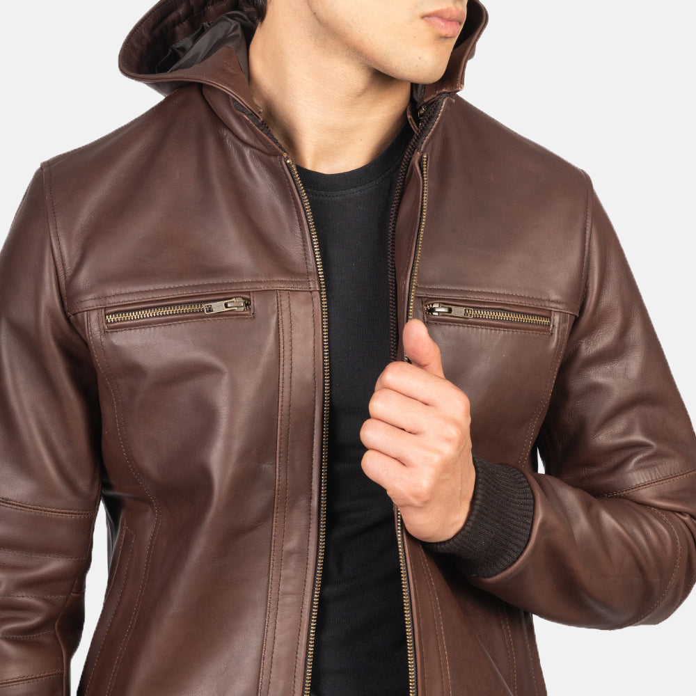 BouncerBiz Leather Bomber Jacket - Image 5