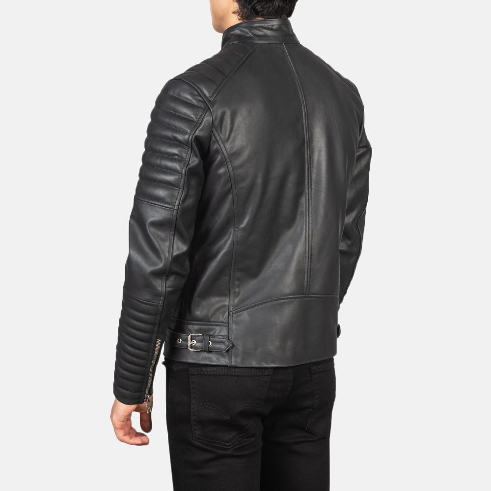 Damian Black Leather Biker Jackets - Image 6