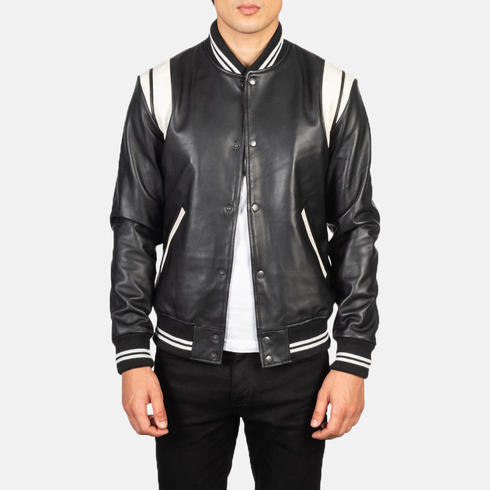 Dantee Black Leather Varsity Jackets - Image 4