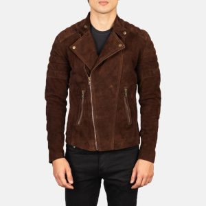 Faisor Mocha Suede Biker Jackets