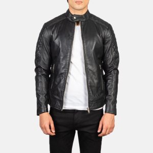 Fernando Quilted Black Leather Biker Jackets