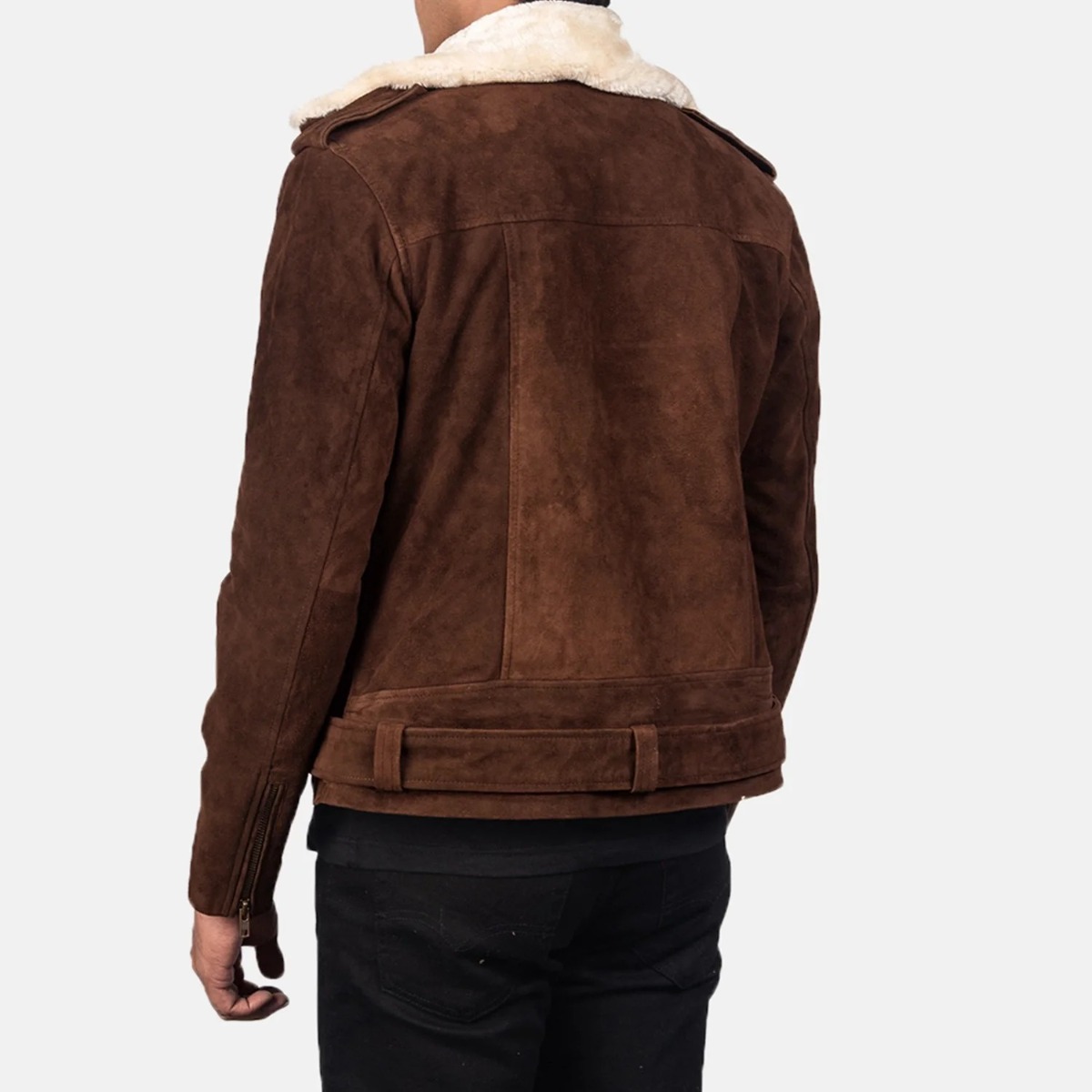 Furton Mocha Suede Biker Jackets - Image 6