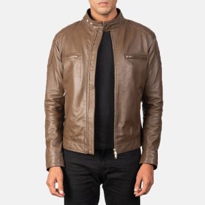 Gatsby Mocha Brown Leather Biker Jackets