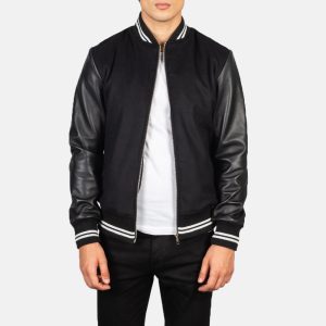 Harrison Black Hybrid Varsity Jackets