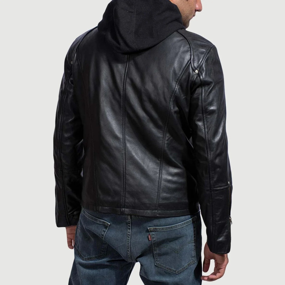 Highschool Black Hooded Leather Jackets - Image 6