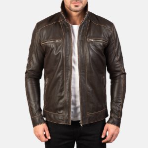 Hudson Brown Leather Biker Jackets