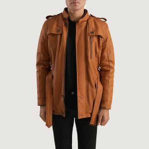 Hunter Tan Brown Fur Leather Jackets