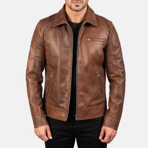 Lavendard Leather Biker Jacket