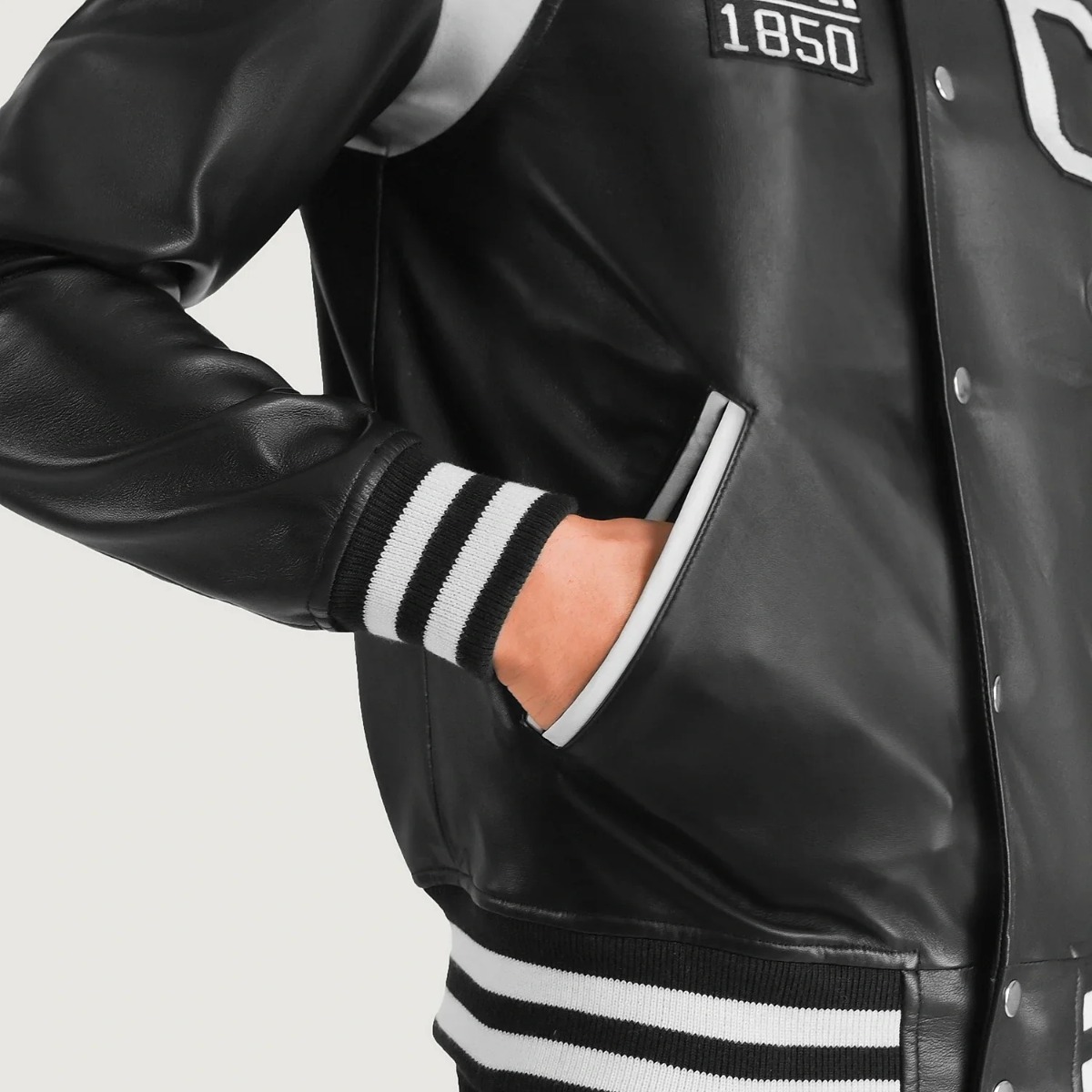Liberte California Black Leather Varsity Jackets - Image 4