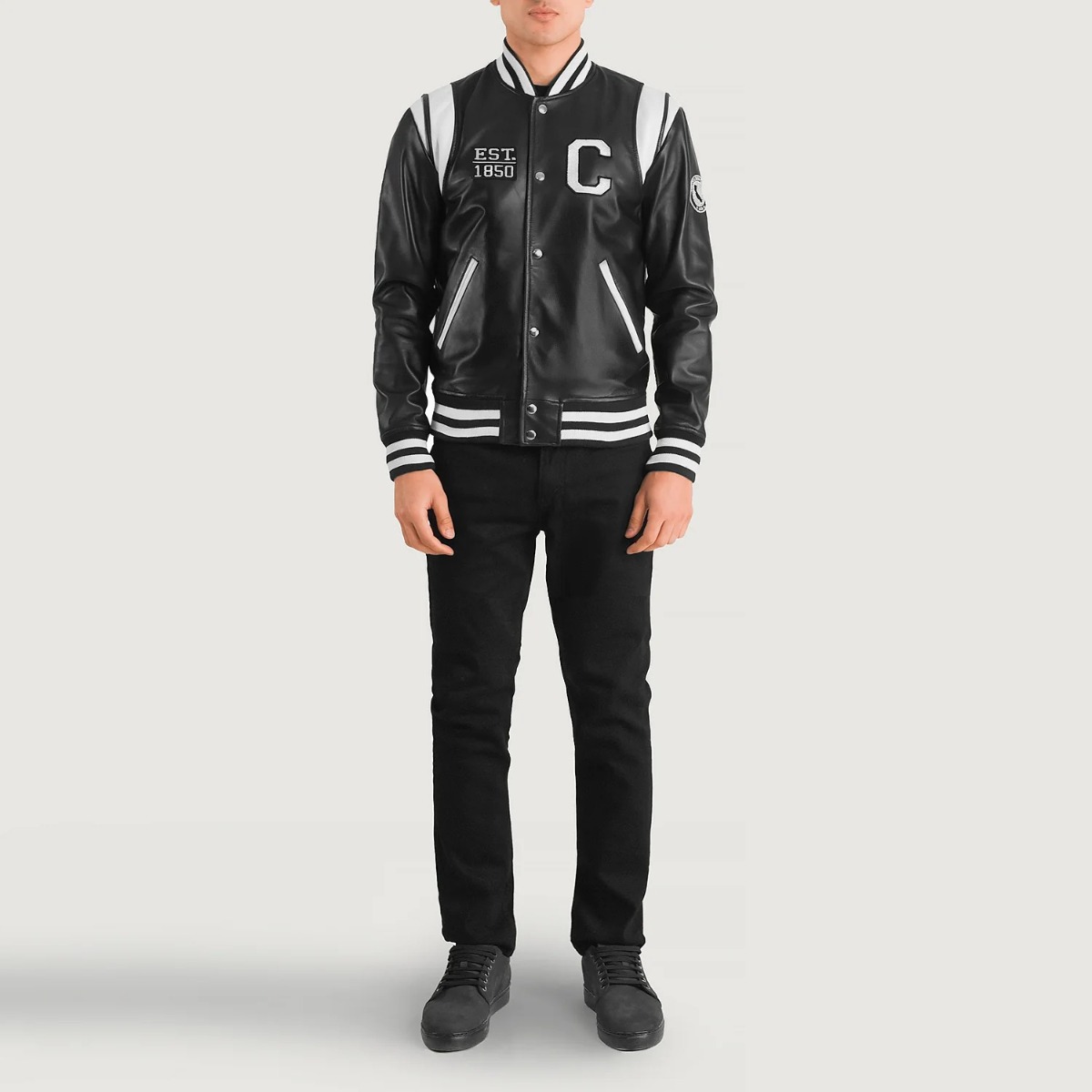 Liberte California Black Leather Varsity Jackets - Image 2