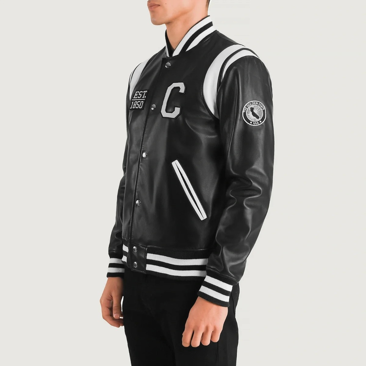 Liberte California Black Leather Varsity Jackets - Image 5