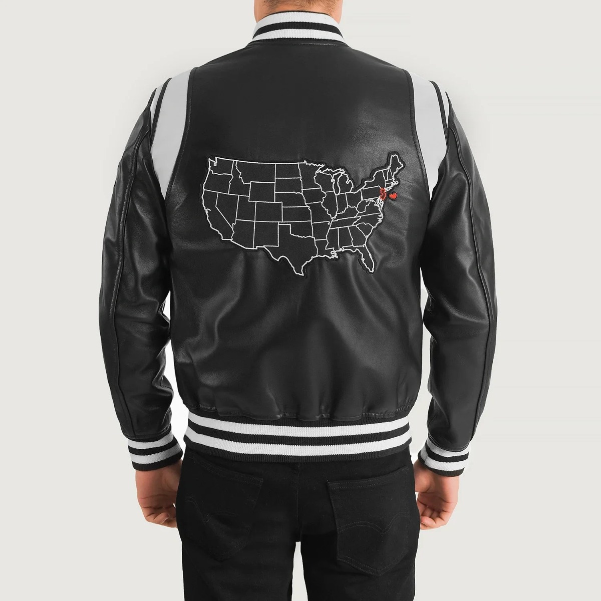 Liberte New Jersey Black Leather Varsity Jackets - Image 5