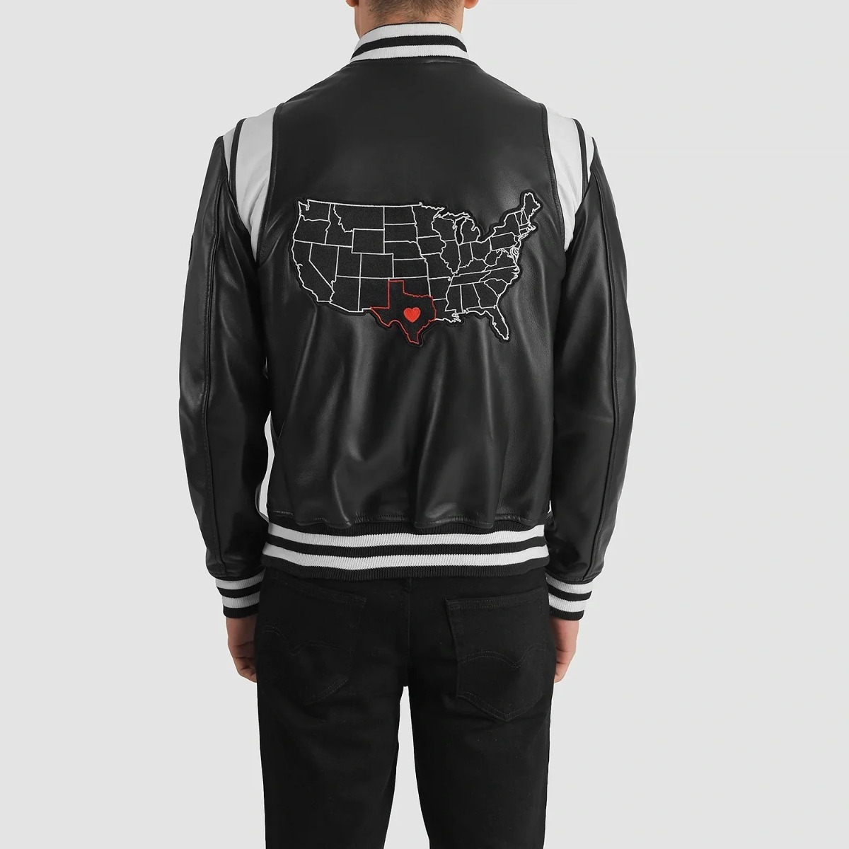Liberte Texas Black Leather Varsity Jackets - Image 6