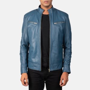 Mack Blue Leather Biker Jackets