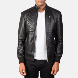 Moda Black Leather Bomber Jackets