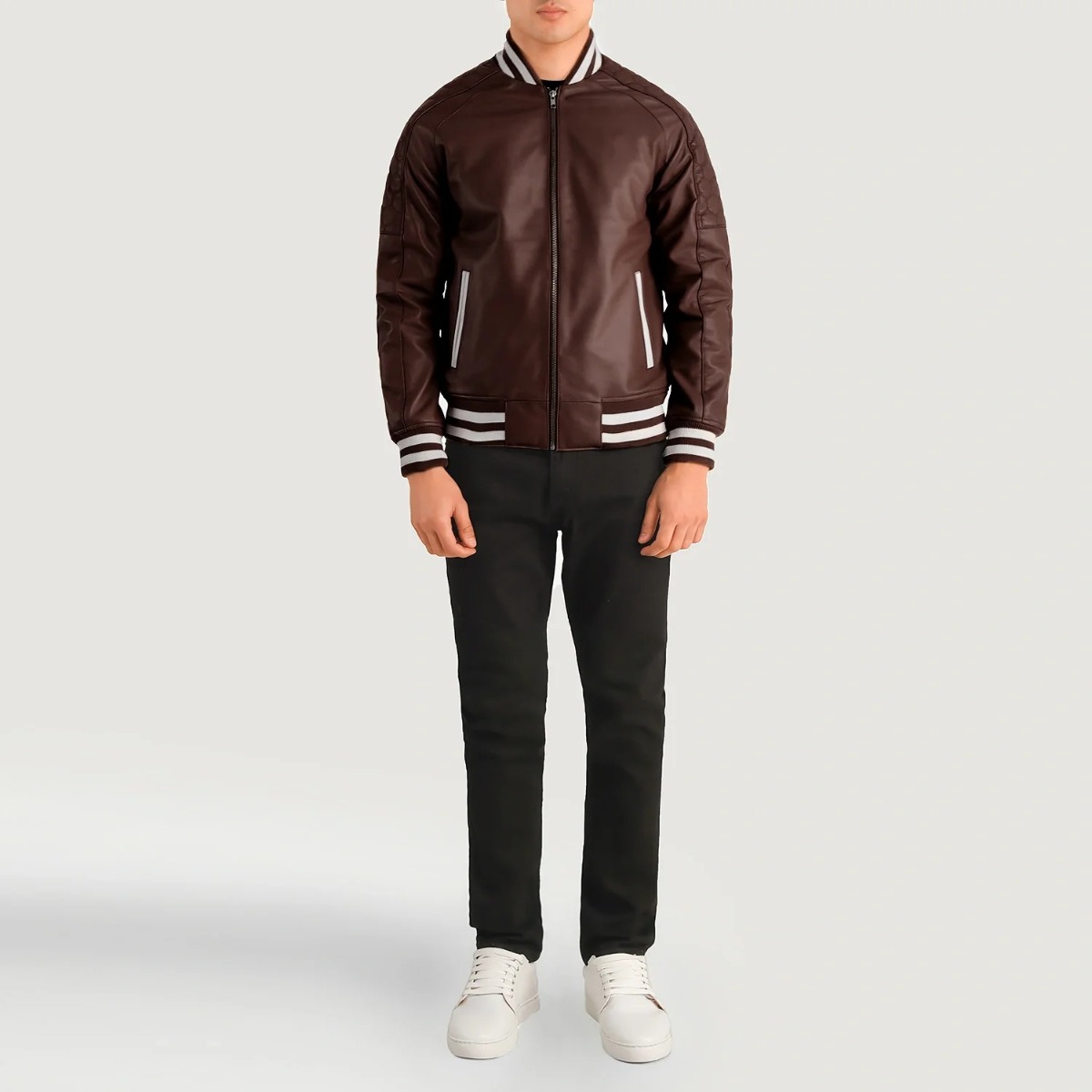 Pascal Leather Varsity Jacket - Image 2