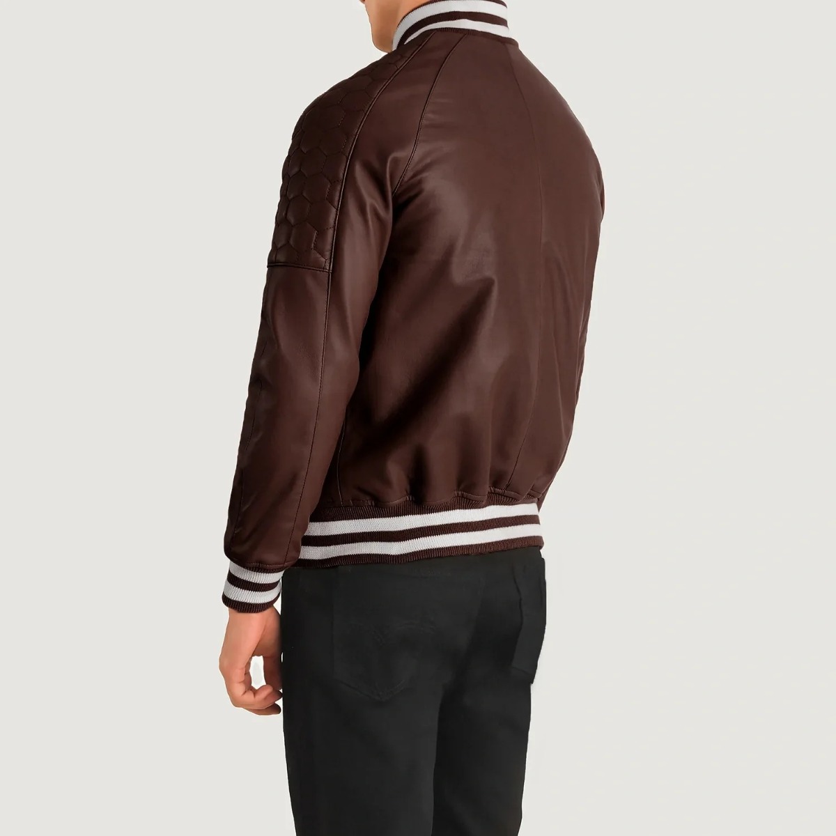 Pascal Leather Varsity Jacket - Image 6