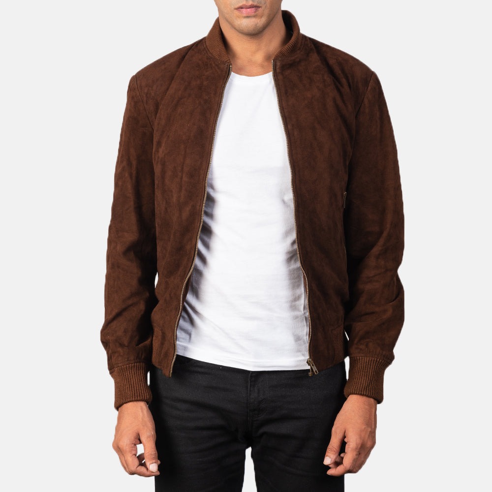 Shane Mocha Suede Bomber Jackets
