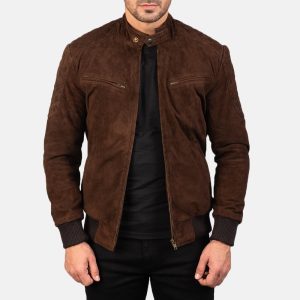 Sven Mocha Suede Bomber Jackets