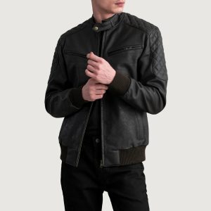 Sven Tumbled Brown Leather Bomber Jackets