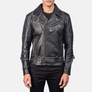 Vincent Black Leather Biker Jackets