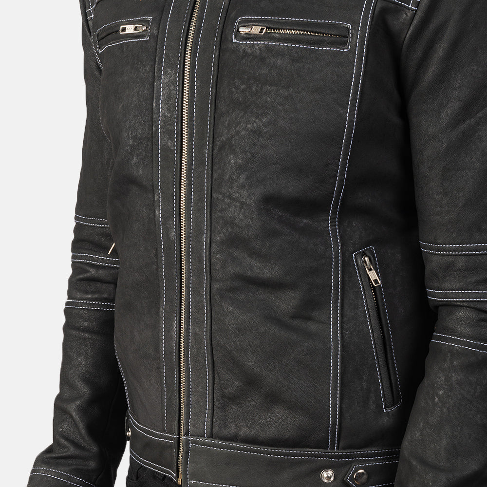 Youngster Distressed Black Leather Jackets - Image 6