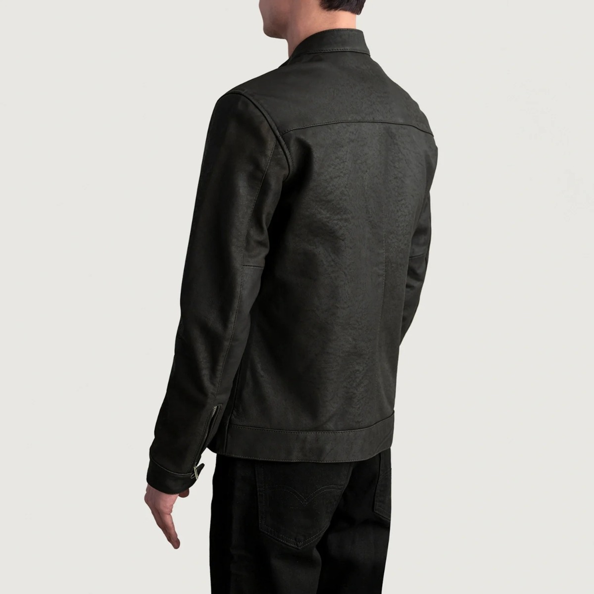 Zen Tumbled Brown Leather Biker Jacket - Image 5