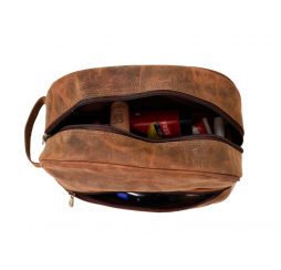 MEN LEATHER TOILETRY BAG