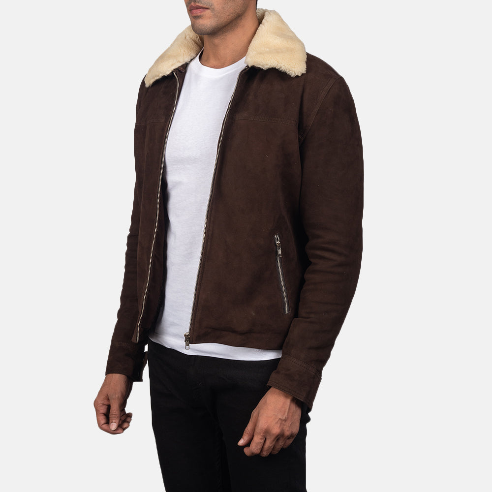 Coffner Brown Shearling Fur Jacket - Image 5