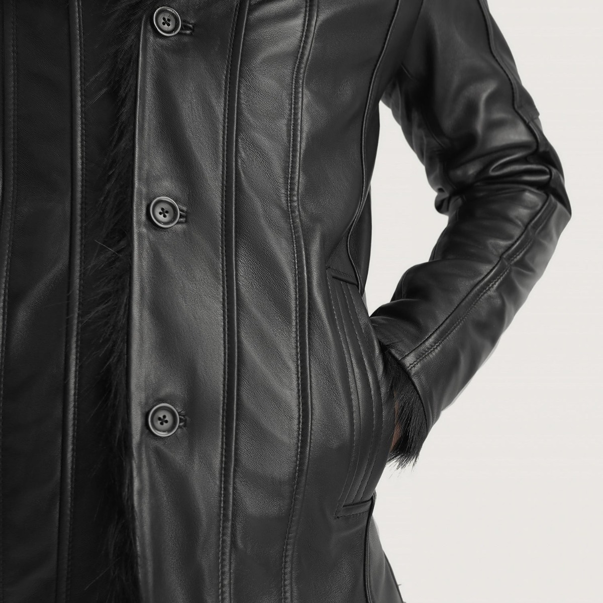 Furcliff Black Leather Coats - Image 6