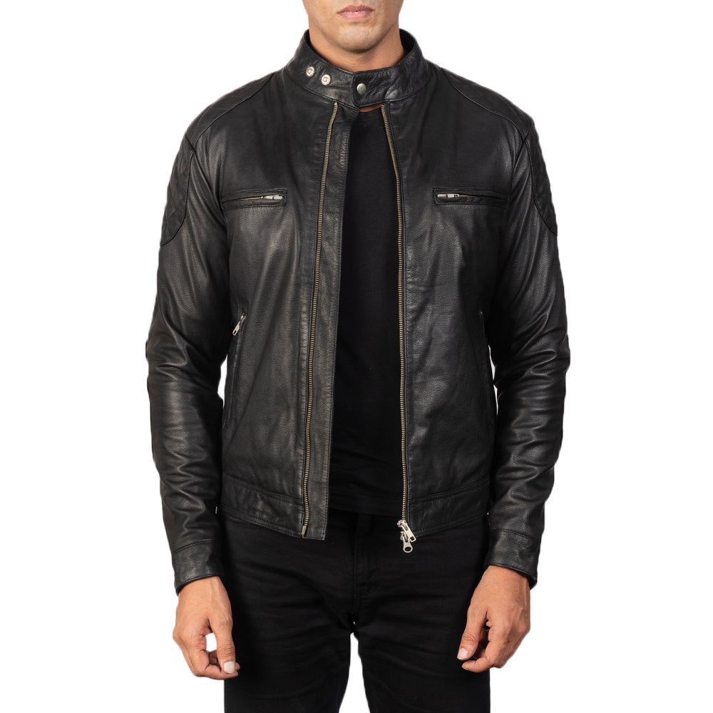Gatsby Black Leather Biker Jackets