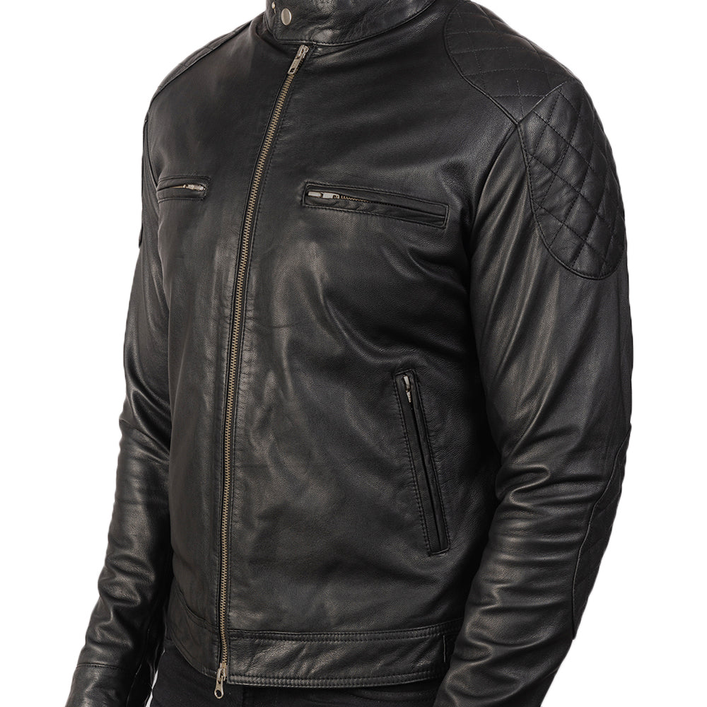 Gatsby Black Leather Biker Jackets - Image 6