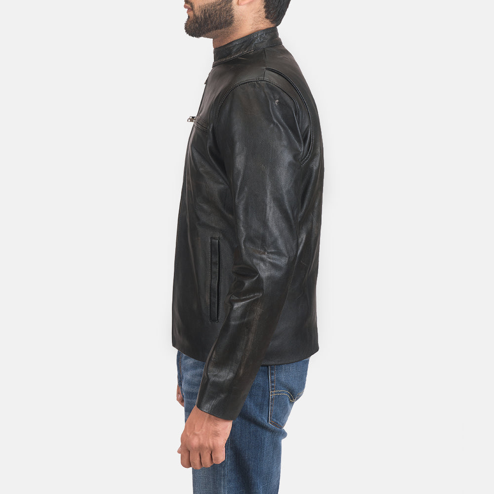 Rustic Leather Biker Jackets - Image 2