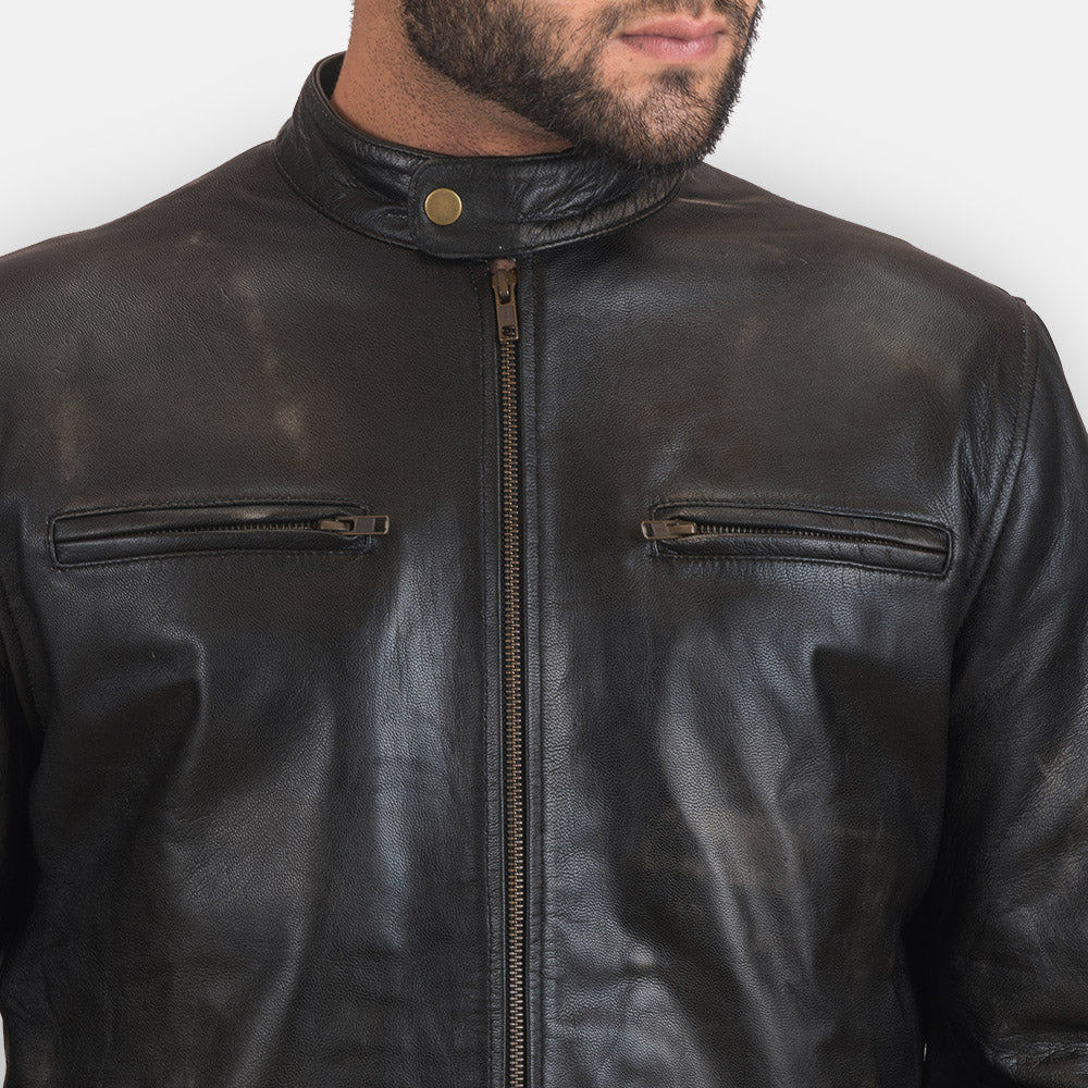 Rustic Leather Biker Jackets - Image 6