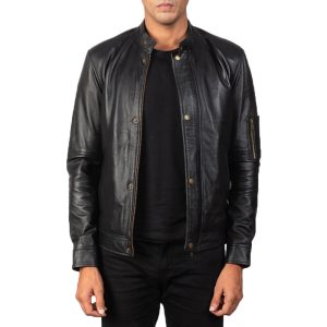 Tea House Black Leather Biker Jackets