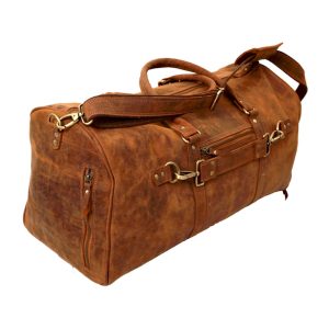 MENS LEATHER DUFFLE BAG WITH SHOE COMPARTMENT